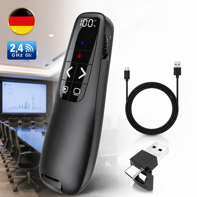 USB-C Präsentationsfernbedienung 2.4G Wireless Präsenter Laserpointer PowerPoint