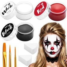 8 PCS Halloween Makeup Kit 3 Face Body Paint Oil Based Foundation Set with 3 ...