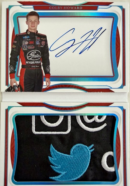 Colby Howard 2022 Panini National Treasures Racing 1/1 Twitter Firesuit SSP