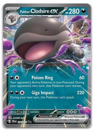 Paldean Clodsire ex #94/159 (Holo) (NM) SV09: Journey Together JTG Pokemon