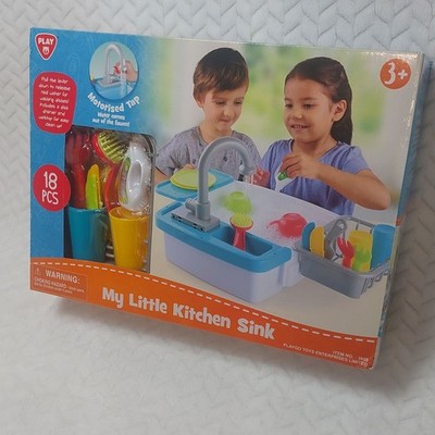 Playgo My Little Kitchen Sink with Motorized Tap - 18 Pcs New