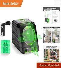 Precision Green Cross Line Laser - Box-1G, 150Ft Range with Magnetic Pivot Base