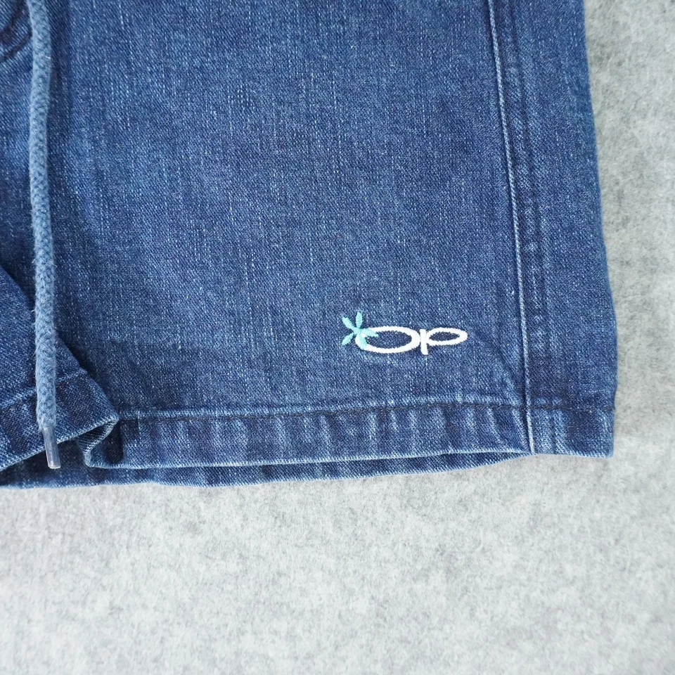 Pantalones Cortos De Colección OP Ocean Pacific Para Mujer Talla 3 24 Cintura Azul Denim Atar Frontal Foto 2 de 4