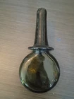 Vintage Blenko Olive Green Glass Lollipop Decanter Stopper Hand Blown Pontil