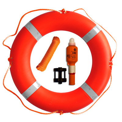 Rettungsring mit Leine und Licht - SOLAS Zulassung - Orange 2,5 kg 75 cm