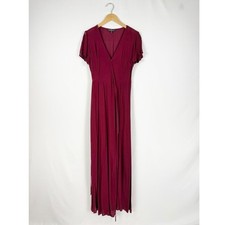 Lulus Women's Heart of Marigold Maxi Wrap Dress Small Wine Red Burgundy
