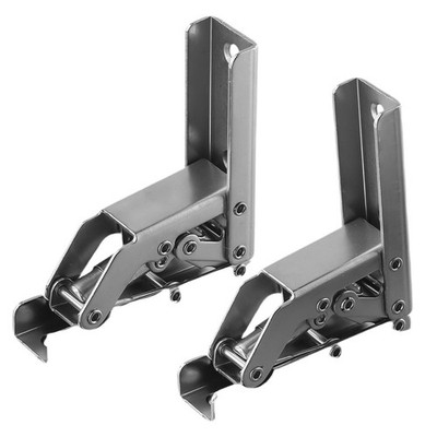2PCS 90° Self-locking Folding Hinge Table Leg Bracket 180° Spring Folding Hinge