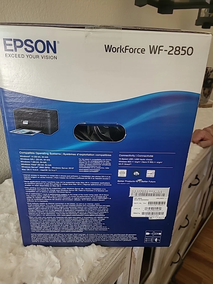 Epson WorkForce WF-2850 Wireless All-In-One Inkjet Printer Black 2850 NEW - Image 4 of 4