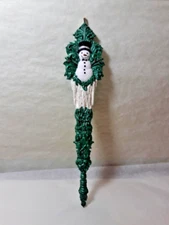 Beautiful Vintage Style Handmade Snowman Icicle Christmas Ornament Hand Painted