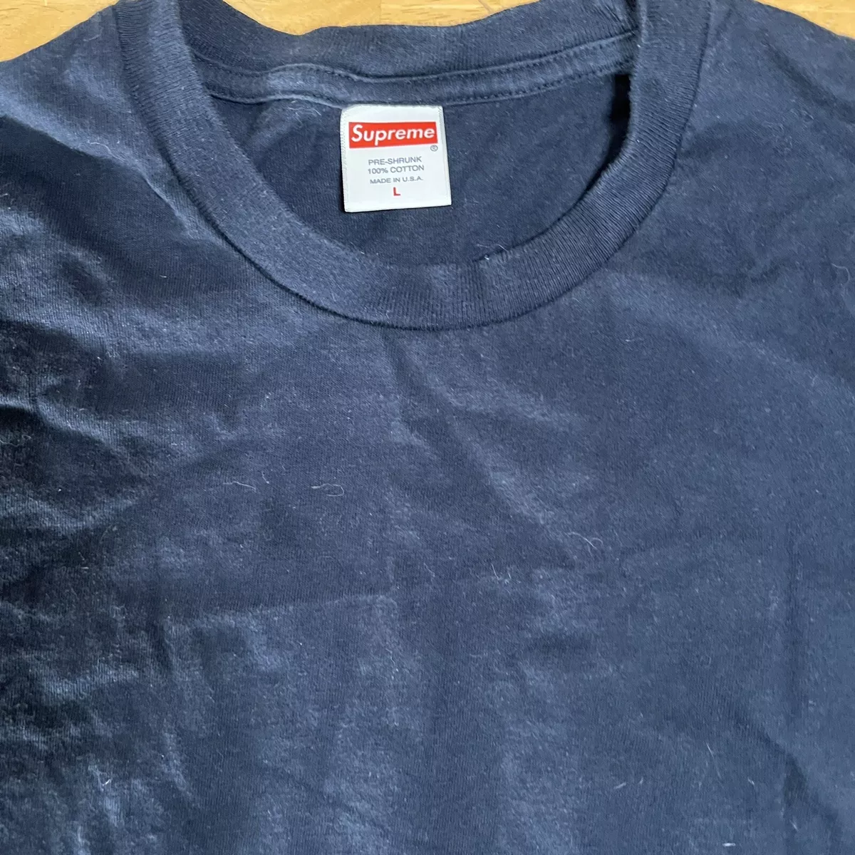 Supreme sz M Long Sleeve Navy Dark Blue Blank T-Shirt