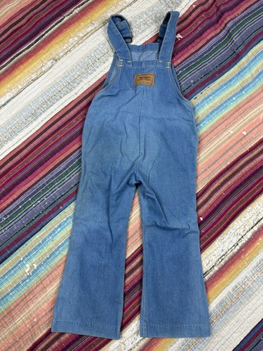 Vintage 80s Levi’s Blue Denim Overalls Two Horse Embroidered Logo Youth Sz 6 USA - Picture 8 of 14