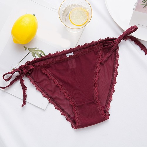 Women Adjustable Lace Sexy Panties Sheer Mesh Cotton Crotch Underwear Female - Picture 21 of 22