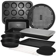 KITCHEN 12 PC Carbon Steel Baking Pans Set Nonstick Kitchen Essentials f...