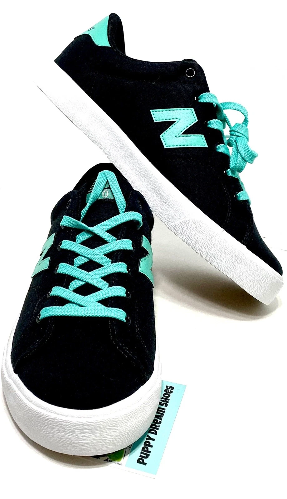 Scarpe da skate New Balance 210 nere color verde acqua grandi per bambini taglia 6 5 o DONNA TAGLIA 8
