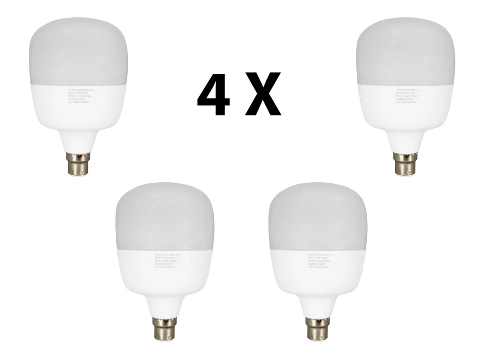 4 X 18W LED Light Bulb Bayonet BC B22 ES E27 Daylight 6500K T Shape Globe Lamp - Image 2 of 4
