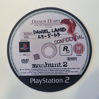 Custom Made Manhunt 2 25cm Neuheit Gaming Maus Matte Pad PS2 Spiel Disc Geschenk Neu