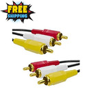 3Rca Audio Video Cable 5Ft Av Male to Male 24K Gold-Plated Rca Cord Home Tv Dvd