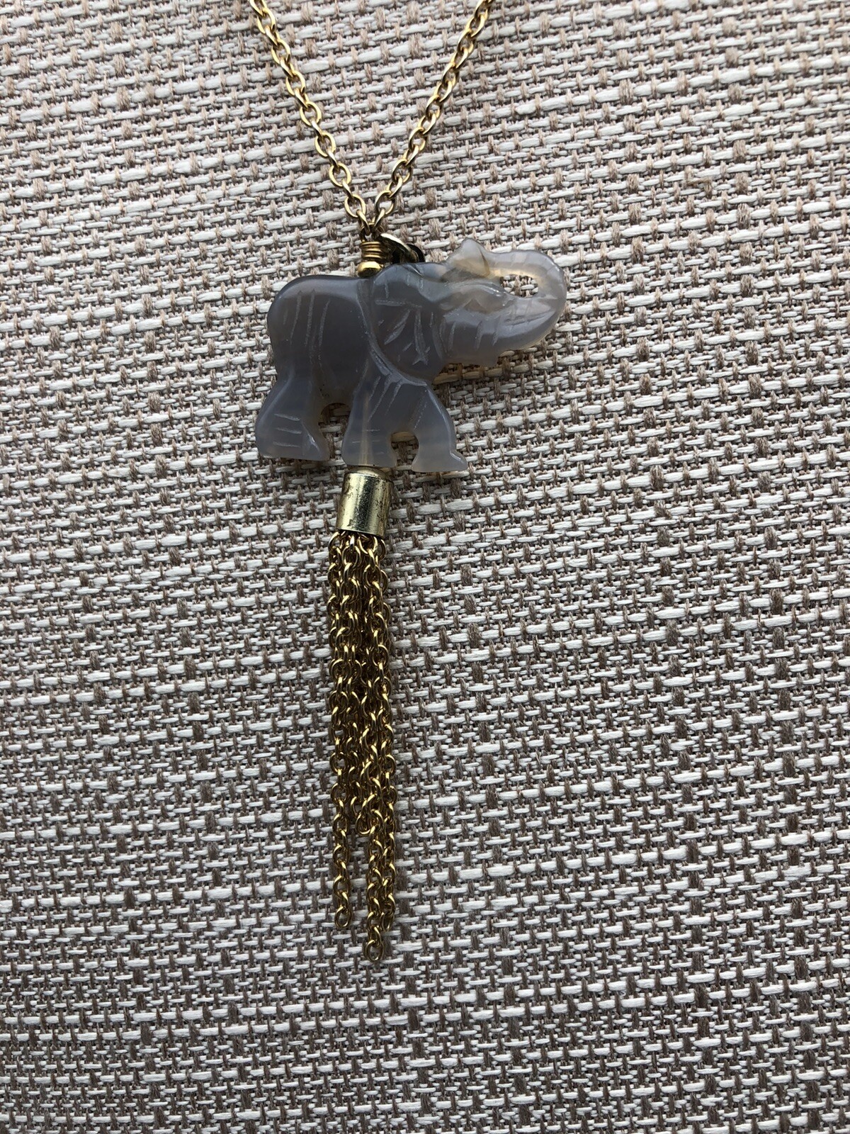 Signed Bourbon And Boweties Flapper Necklace Gold… - image 5