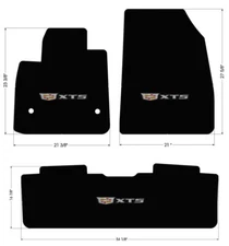 NEW! BLACK Carpet Floor Mats 2017-2025 Cadillac XT5 Embroidered Logo All 3