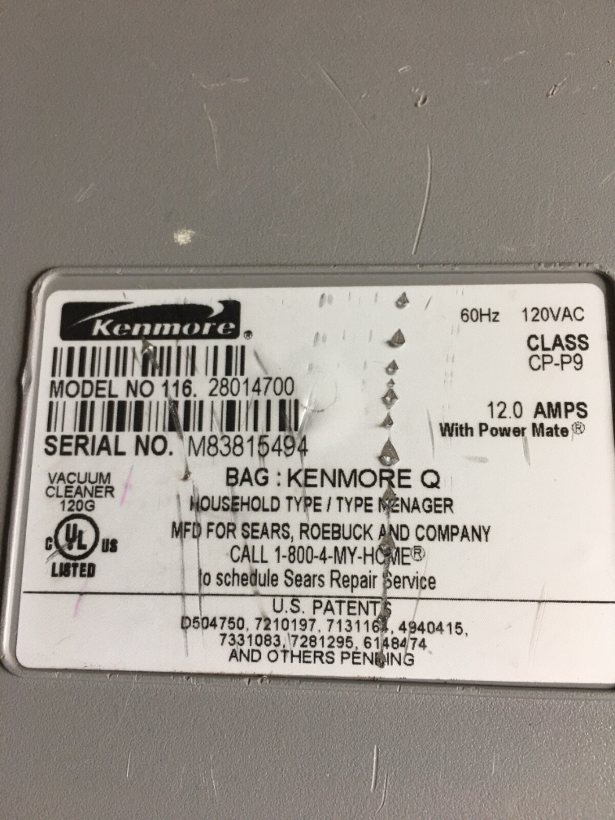 Kenmore Intuition 116 Canister Vacuum 12.0 Amps w/ Bags 🔆TESTED 🔆 eBay