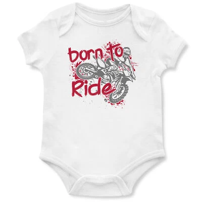 THE CLOTHING SHED Born To Ride Motorcross Bikes Strampler Baby Mädchen Junge Geschenk Biker Weste Mädchen