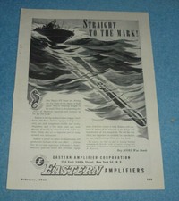 Antique 1945 Ad Eastern Amplifiers NAVY PT Boats