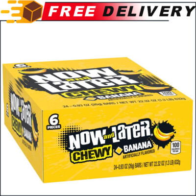 24-Pack Now and Later Now & Later Soft Taffy Chewy Long Lasting Fruit Chews