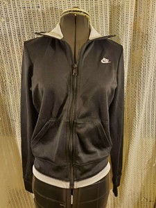 Download Ladies Nike Black Zip-up Athletic Sweat Jacket White ...