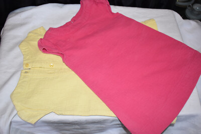 YOUNG DIMENSION 2-Tlg. Set Mädchen Sommer Kleider rosa und gelb 8-12 Monate K1