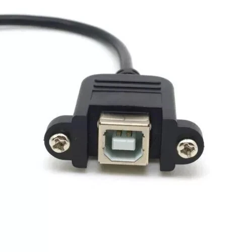 4PCs 90 Degree Left Angled Micro USB 5pin Male to USB B Female Panel Mount Cable - Image 4 of 4