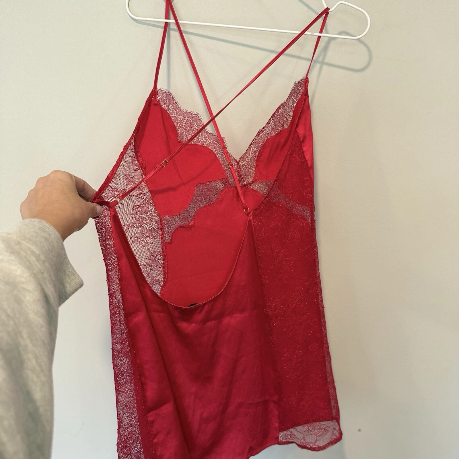 UNDERCOVER Abito Victoria's Secret rosso slip con ritagli in pizzo taglia large 1185