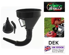 New Quality DEKTON Flexible 5.5" Fuel / Oil Funnel with built in Particle Filter