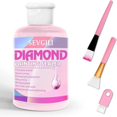 Diamond Painting Sealer Kits 120ML with Brushes, Diamond Art Sealer Puzzle Glue