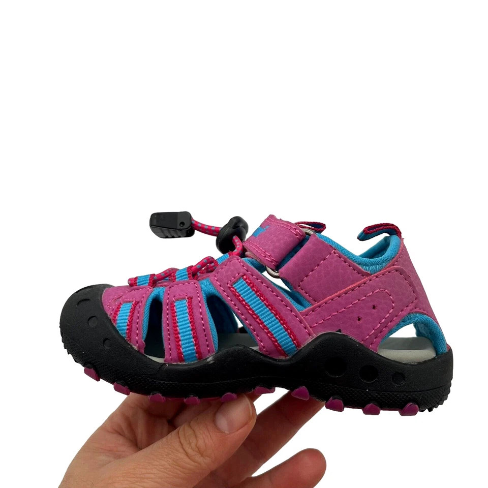 Sandalias deportivas Kamik para bebés bebés niñas talla 5 rosa azul claro zapatos sin cordones para el agua Foto 3 de 4