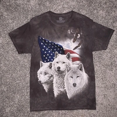 Camiseta The Mountain Wolves Wolf Flag Eagle Talla M Tie Dye Algodón - Imagen 1 de 4