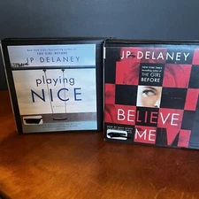 Lot: 2 JP Delaney Audio Book CD Set Believe Me Playing Nice Fiction