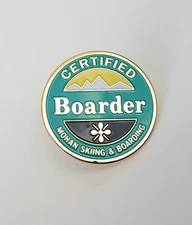 Certified Boarder John Mohan Skiing & Boarding Pin, Snow Boarding 