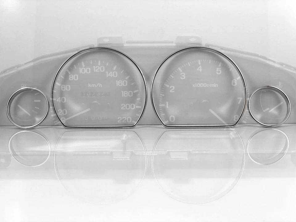 Anillos de moldura de tablero de aluminio pulido para Nissan 100NX B13 1990-1995 para racimo x4 Foto 4 de 4