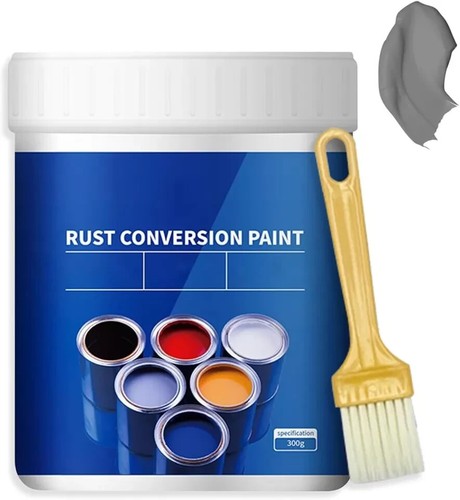 Weatherproof Rust Converter Paint for Metal, Rust Remover for Metal, Grey, 300g