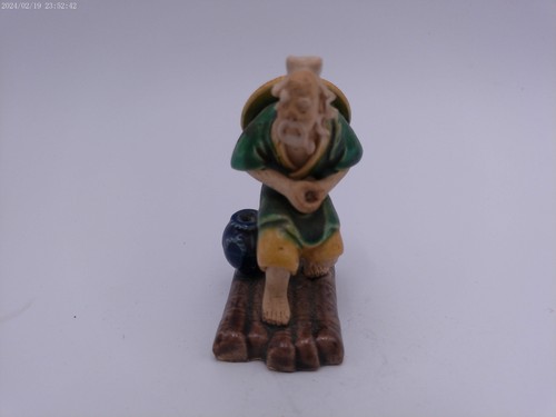 Shiwan Mudman Chinese Fisherman On Raft Vintage 40's