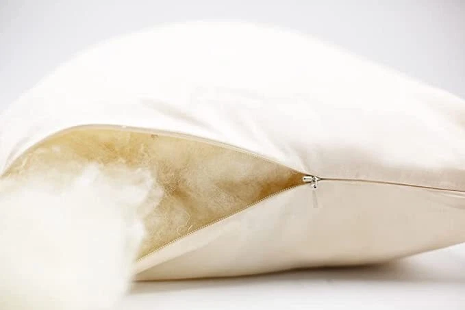 Australian Wool Filled Pillow for Side, Back, or Stomach Sleepers GOTS CERTIFIED - Image 3 of 4
