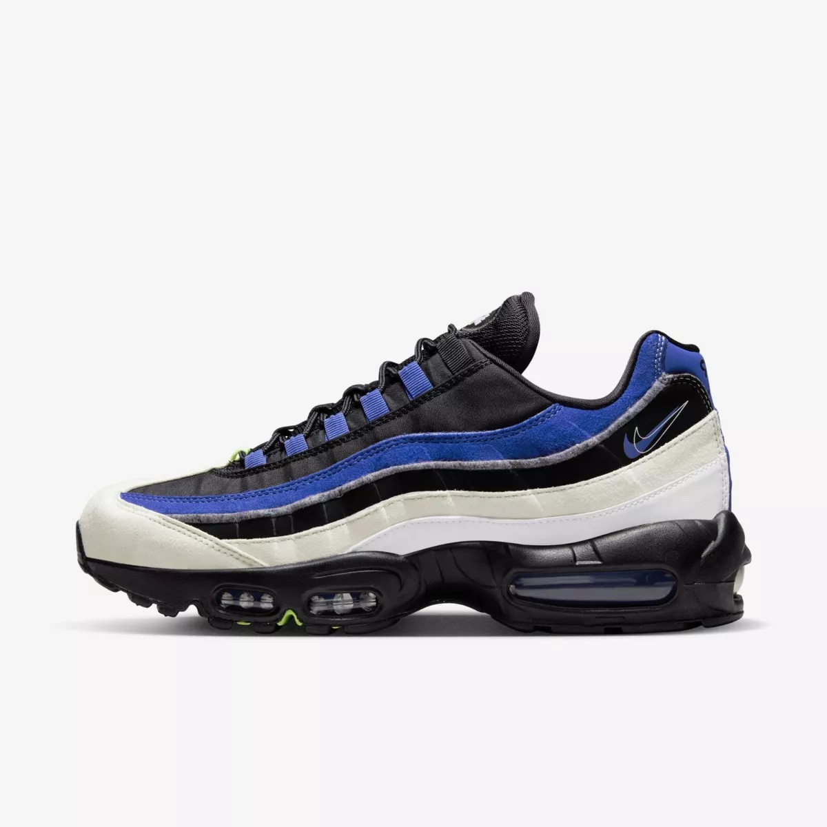 Nike Air Max 95 SE Shoes Mens Sneakers Black White Game Royal