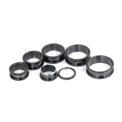 2pc Black Silver Gold Anodized Titanium Screw Fit Flesh Tunnels Ear Plugs