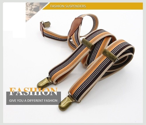 Bretelle Unisex con Fibbia Regolabile Clip Righe Durevoli per Decorazione Regalo - Foto 12 di 12