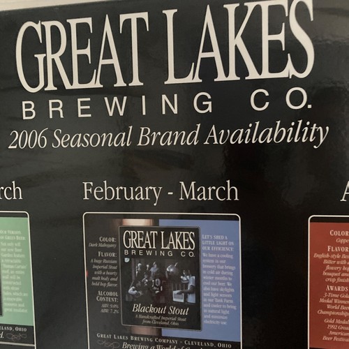Great Lakes Brewing Co (OH) 2006 Seasonal Brand Availability Wood Sign, 24 x 36" - Picture 6 of 11