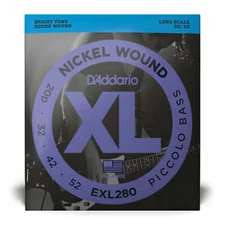 D'Addario EXL 280 Piccolo Long Scale Bass Strings, 20-52