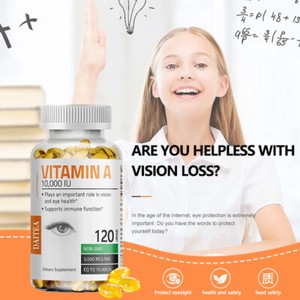 Vitamine A 10000 IU Capsules*Soutenir la vision et la santé oculaire*30 To120