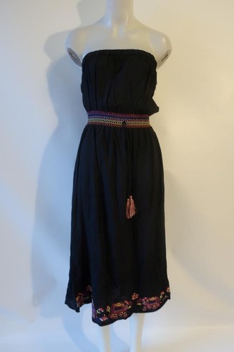 NWT Womens Tina Demel Black "San Fran Sweet" Black, Multi Strapless Maxi Dress S - Picture 2 of 7