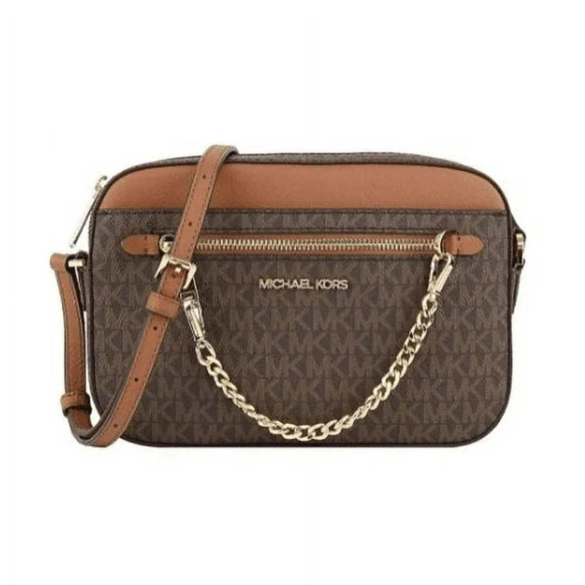 Michael Kors 35S1GTTC9B Jet Set Large Logo Crossbody Bag Brown 