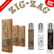 Zig-Zag Unbleached 1¼ Papers + Clipper Lighter + 78mm Rolling Machine | Natural